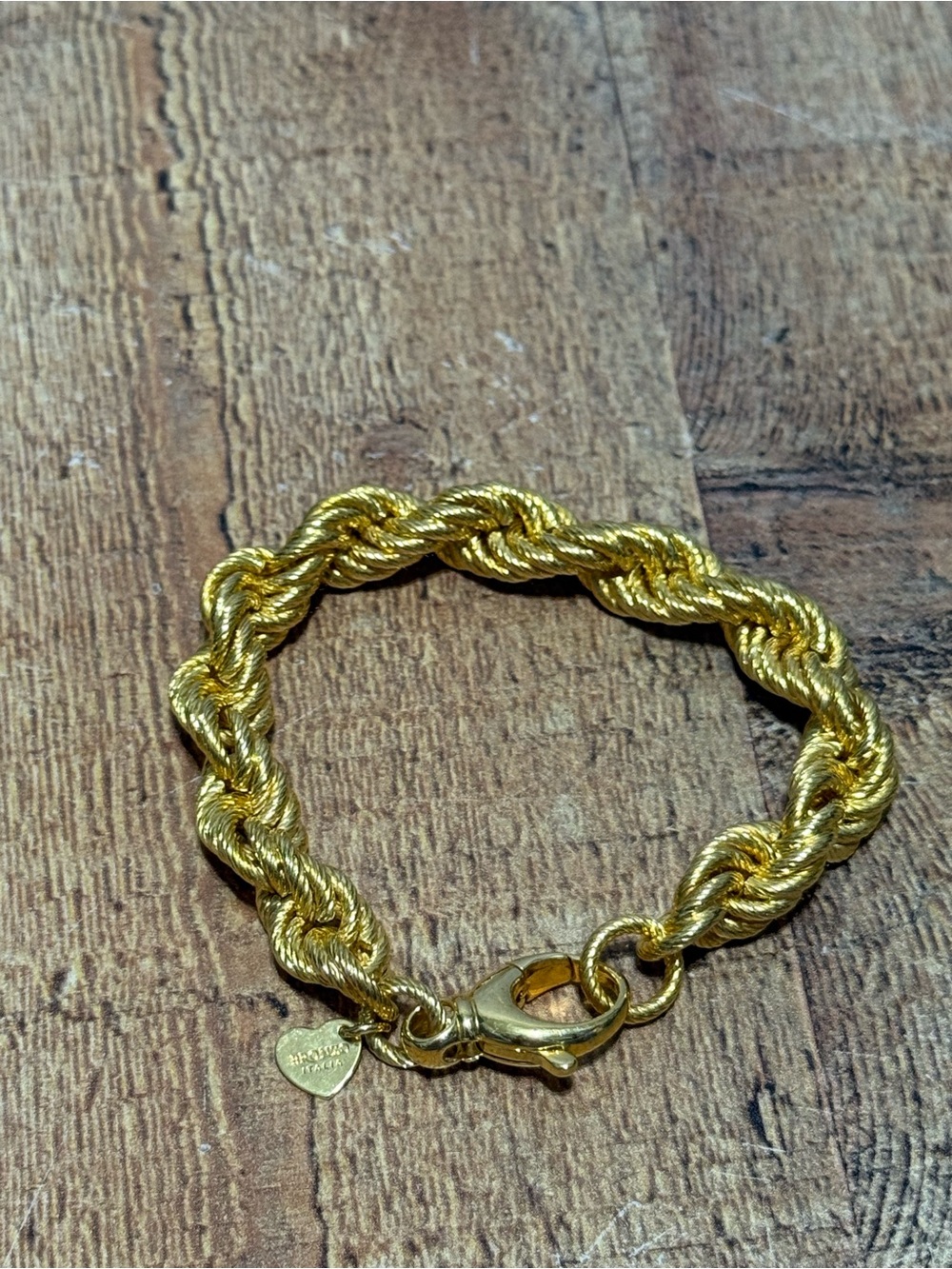 Gold Plated Bronze
Twisted Rope Bracelet By Bronzo
Italia
Great pre owned condit